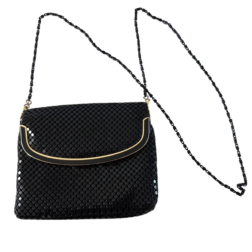 Andrew Geller Crossbody Bag Evening Event Small Black Vintage 1960s Metal